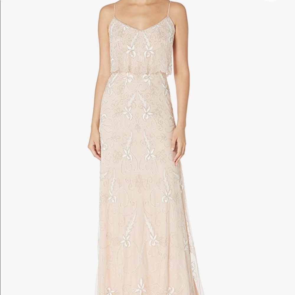 Beautiful champagne beaded gown or bridesmaid dress!